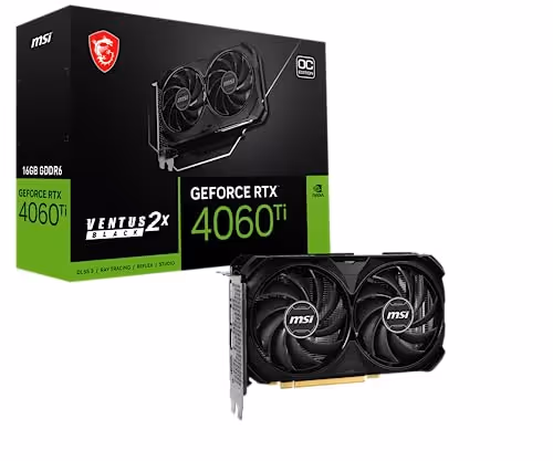 MSI VENTUS 2X OC GeForce RTX 4060 Ti GDDR6 (16GB VRAM)