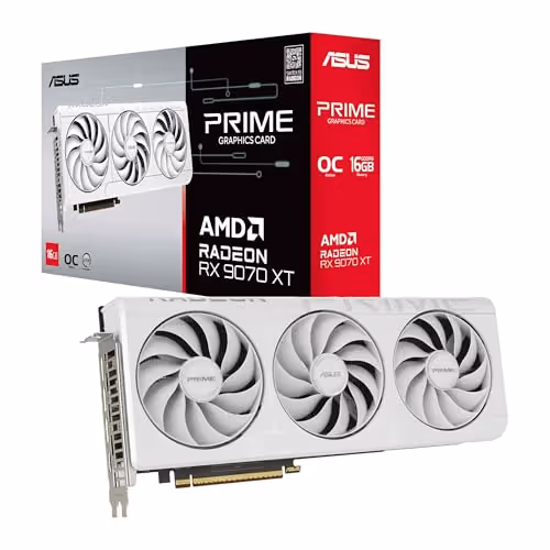 ASUS PRIME OC Radeon RX 9070 XT GDDR6 (White)