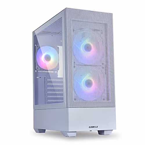 LIAN LI LANCOOL 205 Mesh ATX Mid Tower Tempered Glass Side Panel (White)