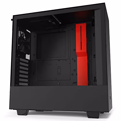 NZXT H510 ATX Mid Tower Tempered Glass Side Panel (Matte Black Red, New)