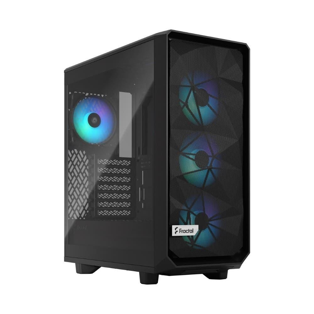 Fractal Design Meshify 2 Compact Lite RGB ATX Mid Tower Tinted Tempered Glass Side Panel (Black Solid)