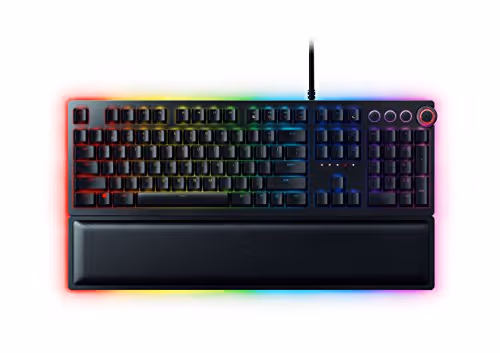 Razer Huntsman Elite RGB Wired Gaming Keyboard (Razer Red Optical Linear, Black)