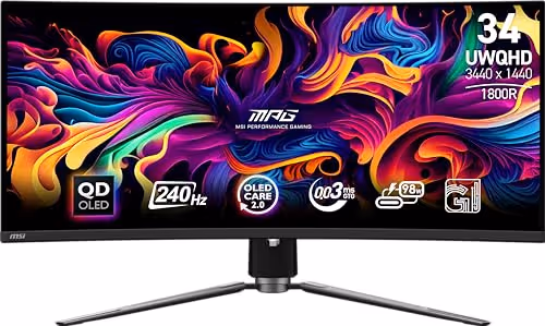 MSI MPG 341CQPX QD-OLED 34 QD-OLED Curved Monitor