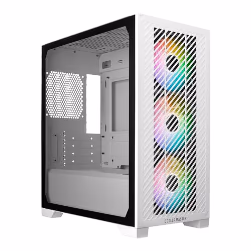 COOLER MASTER Elite 301 Micro ATX Mid Tower Tempered Glass Side Panel (White)