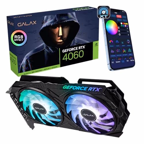 GALAX EX (1-Click OC) GeForce RTX 4060 GDDR6 (8GB VRAM, Black)