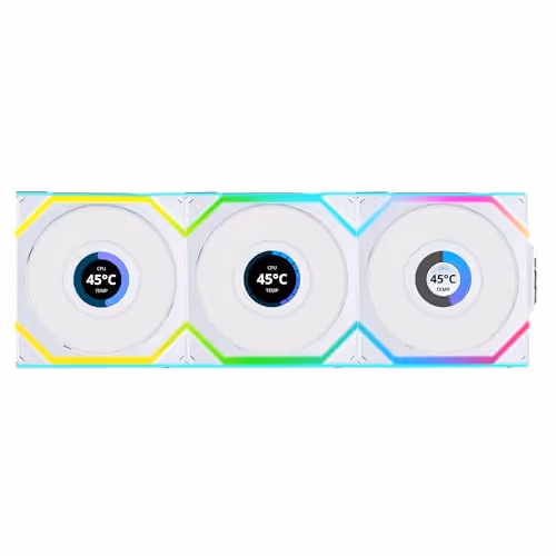 LIAN LI UNI Fan SL Wireless LCD 120 ARGB Fan (3-pack, White)