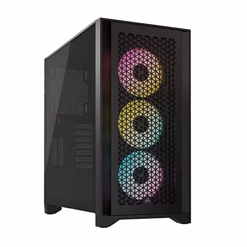 CORSAIR iCUE 4000D RGB AIRFLOW ATX Mid Tower Tempered Glass Side Panel (Black)