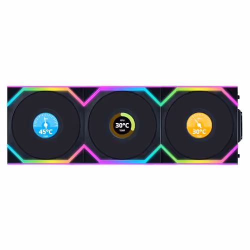 LIAN LI UNI Fan SL Wireless LCD 120 ARGB Fan (3-pack, Black)