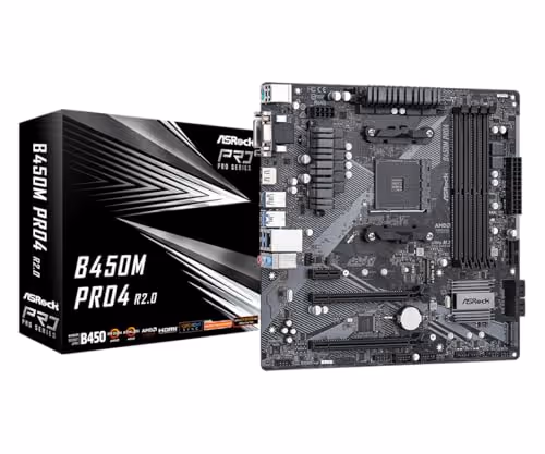 ASRock B450M PRO4 R2.0 AMD mATX Motherboard