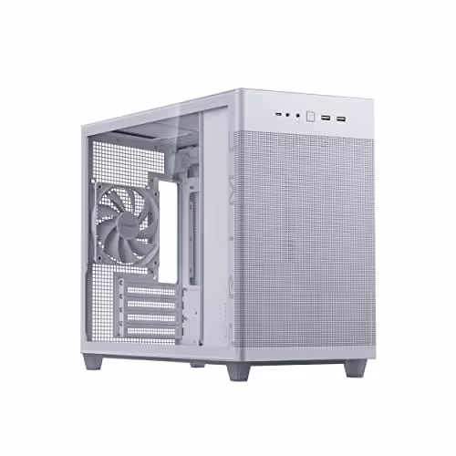ASUS Prime AP201 Micro ATX Mini Tower Tempered Glass Side Panel (White)