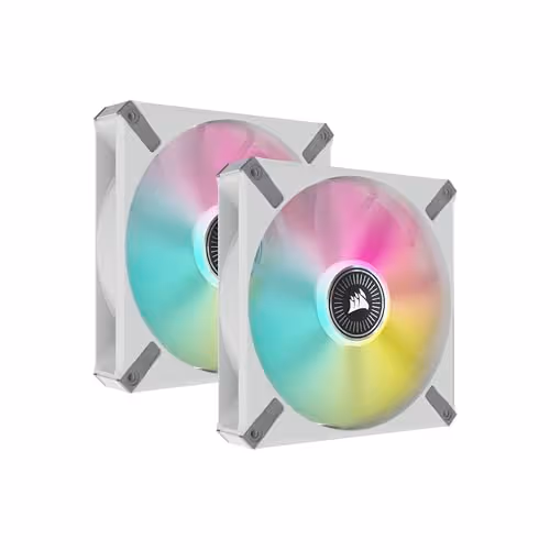 Corsair iCUE ML RGB ELITE Premium PWM (140mm, 2-pack, White, with Lighting Node Core)