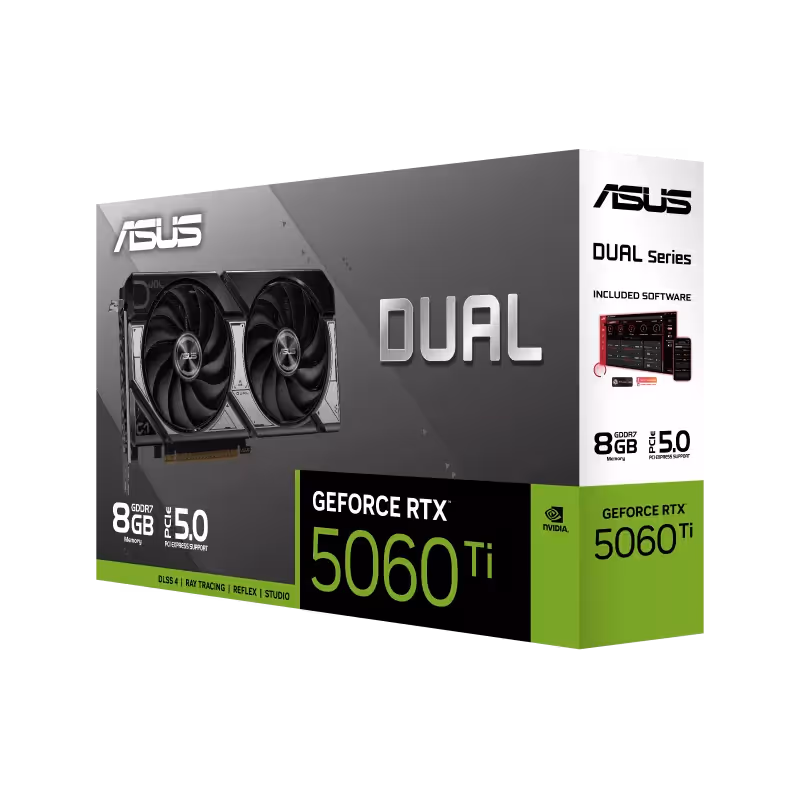 ASUS DUAL GeForce RTX 5060 Ti GDDR7 (8GB VRAM, White)