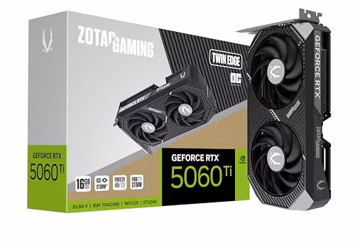 ZOTAC Gaming Geforce RTX 5060 TI Twin Edge OC GDDR7 Graphic Card (16GB VRAM)