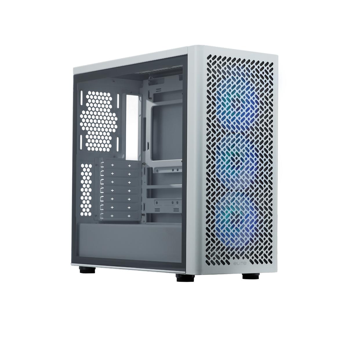 COOLER MASTER Elite 502 ATX Mid Tower Tempered Glass Side Panel (White)