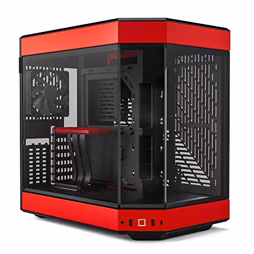 HYTE Y60 Snow ATX Mid Tower Tempered Glass Side Panel (Red)