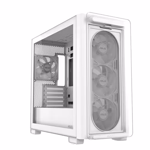 ASUS A23 PLUS Micro ATX Mid Tower Tempered Glass Side Panel (White)