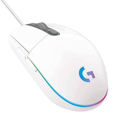 Logitech G102 LIGHTSYNC RGB Wired Optical Mouse (White, New)
