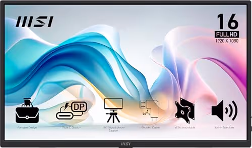 MSI PRO MP165 E6 15.6 IPS FHD Portable Monitor