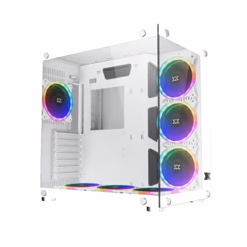 XIGMATEK Aquarius Plus Arctic ATX Mid Tower Tempered Glass Side Panel (White)