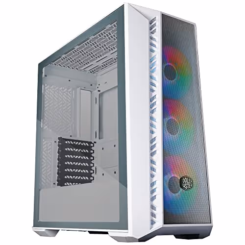 COOLER MASTER MasterBox 520 Mesh ATX Mid Tower Tempered Glass Side Panel (White)