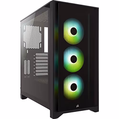 CORSAIR iCUE 4000X RGB ATX Mid Tower Tempered Glass Side Panel (Black)