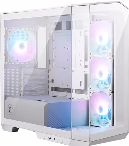 MSI MAG PANO M100R PZ Micro ATX Mid Tower Tempered Glass Side Panel (White)