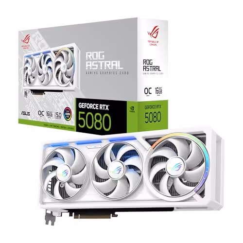 ASUS GRAPHIC CARD ROG ASTRAL GEFORCE RTX 5080 DDR7 OC EDITION (White)