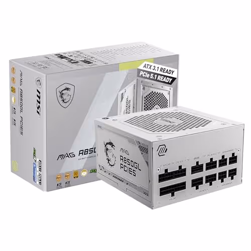 MSI MAG A850GL Fully Modular 80+ Gold Certified (White)