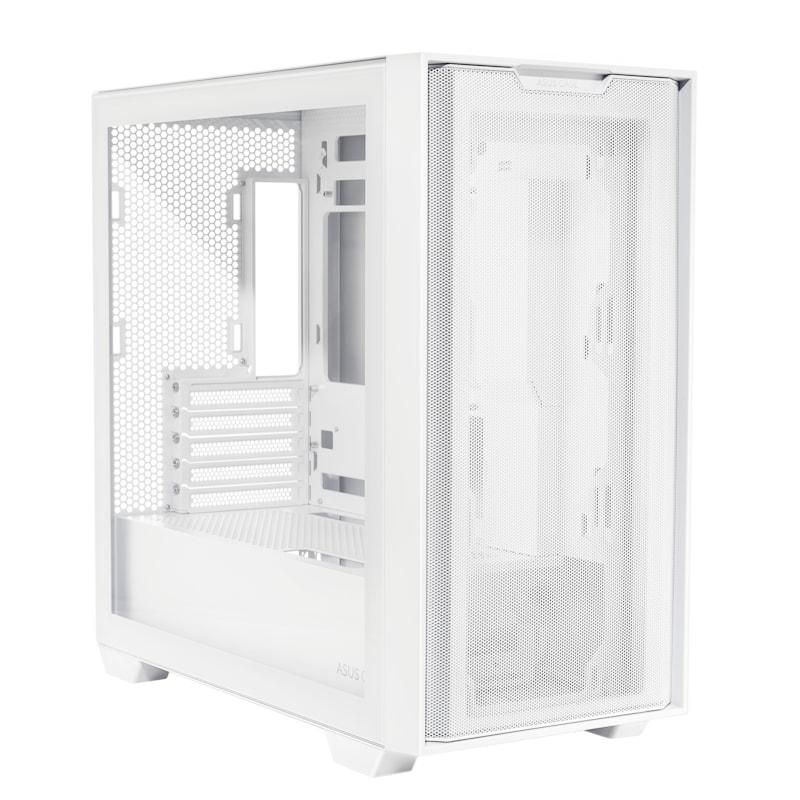 ASUS A21 PLUS Micro ATX Mini Tower Tempered Glass Side Panel (White)