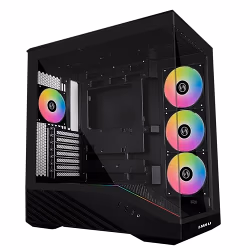 LIAN LI Vector V100R ATX Mid Tower Tempered Glass Side Panel (Black, with Sr 850 850 W 80 Plus Gold Atx 3.1 Power Supply)