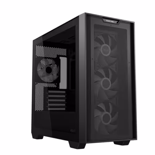 ASUS A21 PLUS Micro ATX Mini Tower Tempered Glass Side Panel (Black)