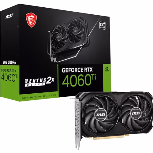 MSI VENTUS 2X OC GeForce RTX 4060 Ti GDDR6 (8GB VRAM)