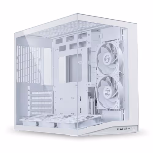 LIAN LI O11 Dynamic Mini V2 Flow ATX Mid Tower Tempered Glass Side Panel (White)