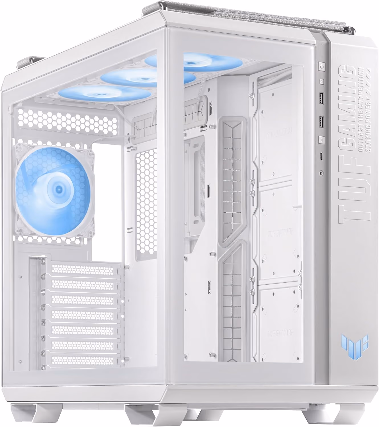 ASUS TUF Gaming GT502 Plus ATX Mid Tower Tempered Glass Side Panel (White)