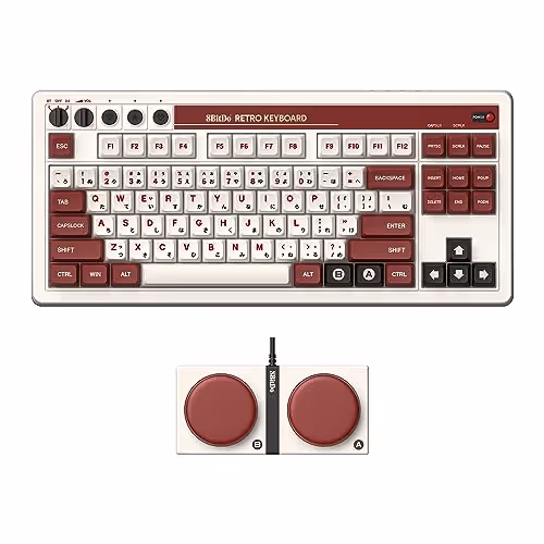 8bitdo Retro Fami Bluetooth/Wireless/Wired Gaming Keyboard (Kailh Box White V 2)