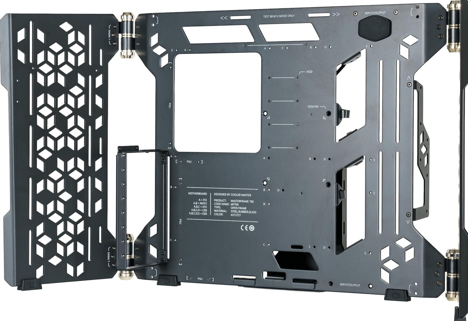 coolermaster MasterFrame 700 ATX Full Tower Tempered Glass Side Panel