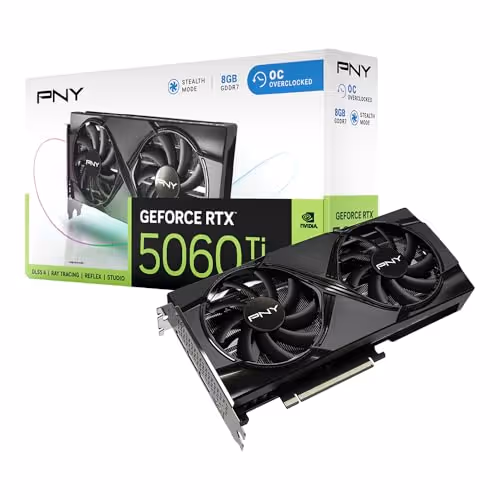 PNY Dual Fan OC GeForce RTX 5060 Ti GDDR7 (8GB VRAM)
