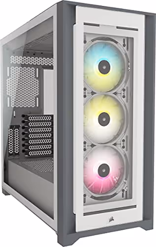 CORSAIR iCUE 5000X RGB ATX Mid Tower Tempered Glass Side Panel (White)