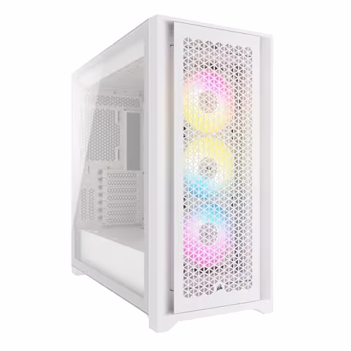 CORSAIR iCUE 5000D RGB AIRFLOW ATX Mid Tower Tempered Glass Side Panel (White)