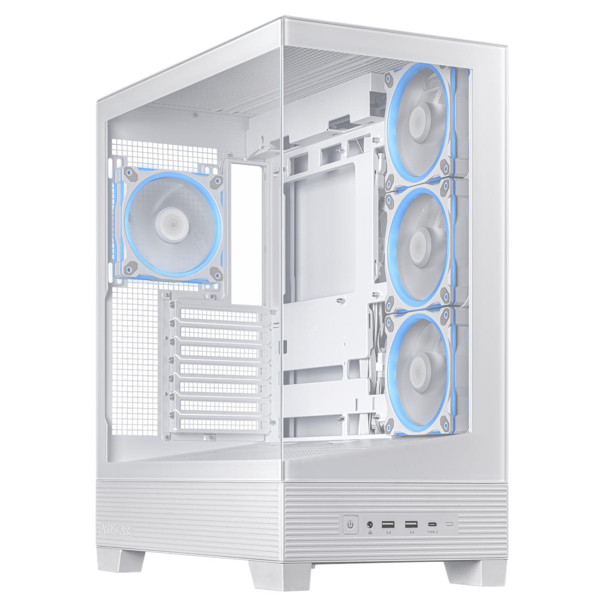 ASUS A31 PLUS ATX Mid Tower Tempered Glass Side Panel (White)