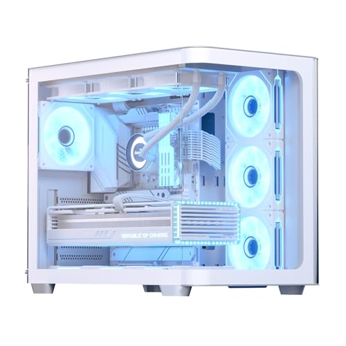 AEROCOOL P500C ATX Mid Tower Tempered Glass Side Panel (White, with 750 W 80 Plus Bronze Psu)