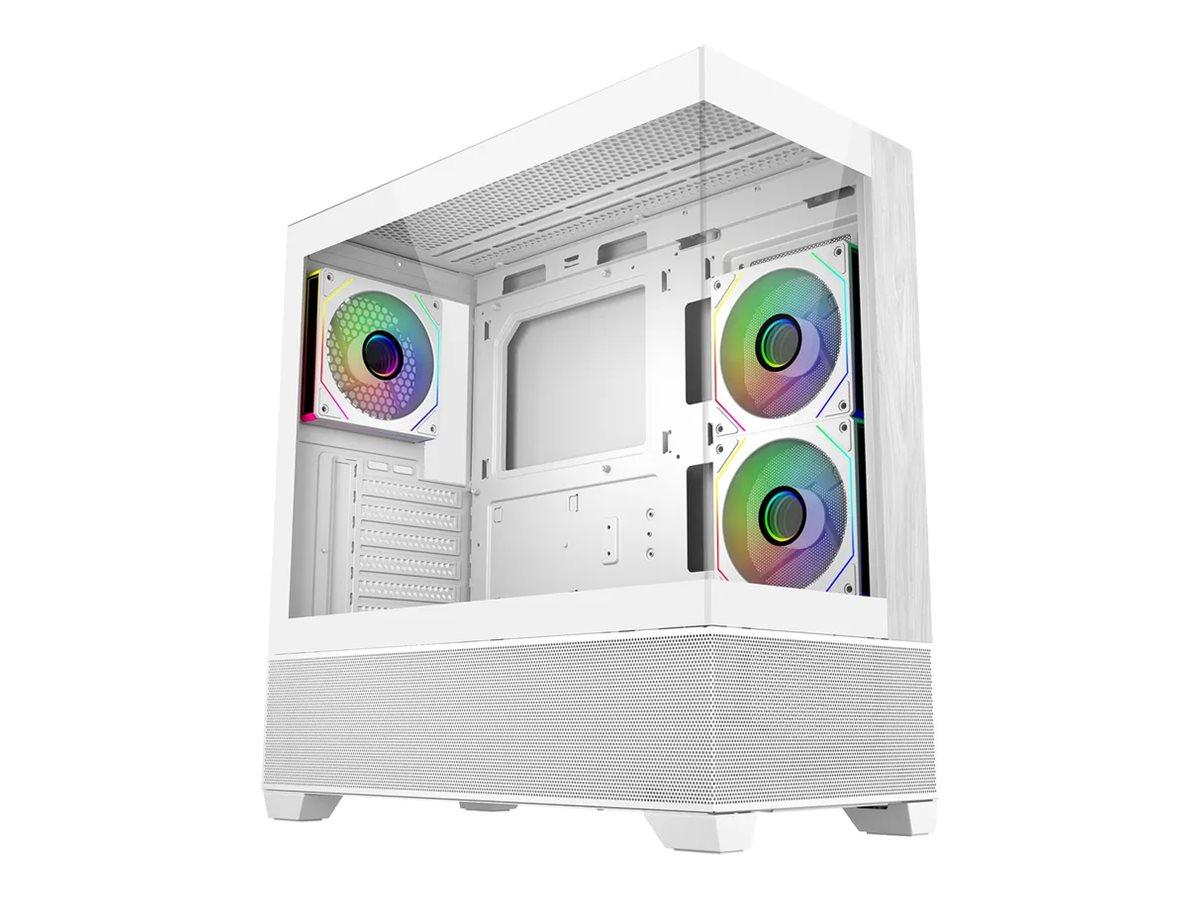COOLER MASTER Elite 690 Wood ATX Mid Tower Tempered Glass Side Panel (White)
