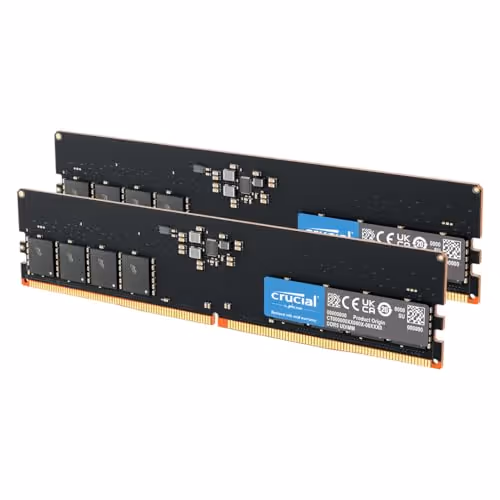 CRUCIAL DDR5 Desktop Memory (16GB, 2X8GB, 4800 MHz, CL40)