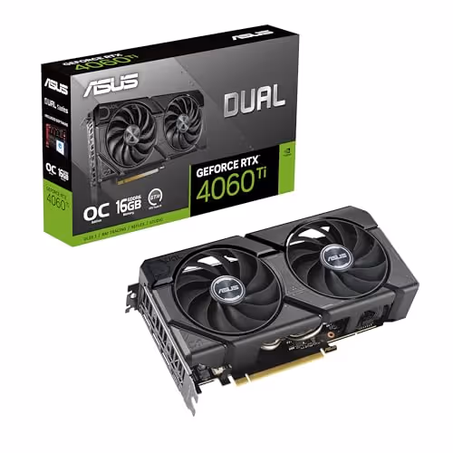 ASUS DUAL EVO OC GeForce RTX 4060 Ti GDDR6 (16GB VRAM)